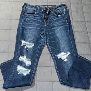 American Eagle Distressed Jeggings 12 short